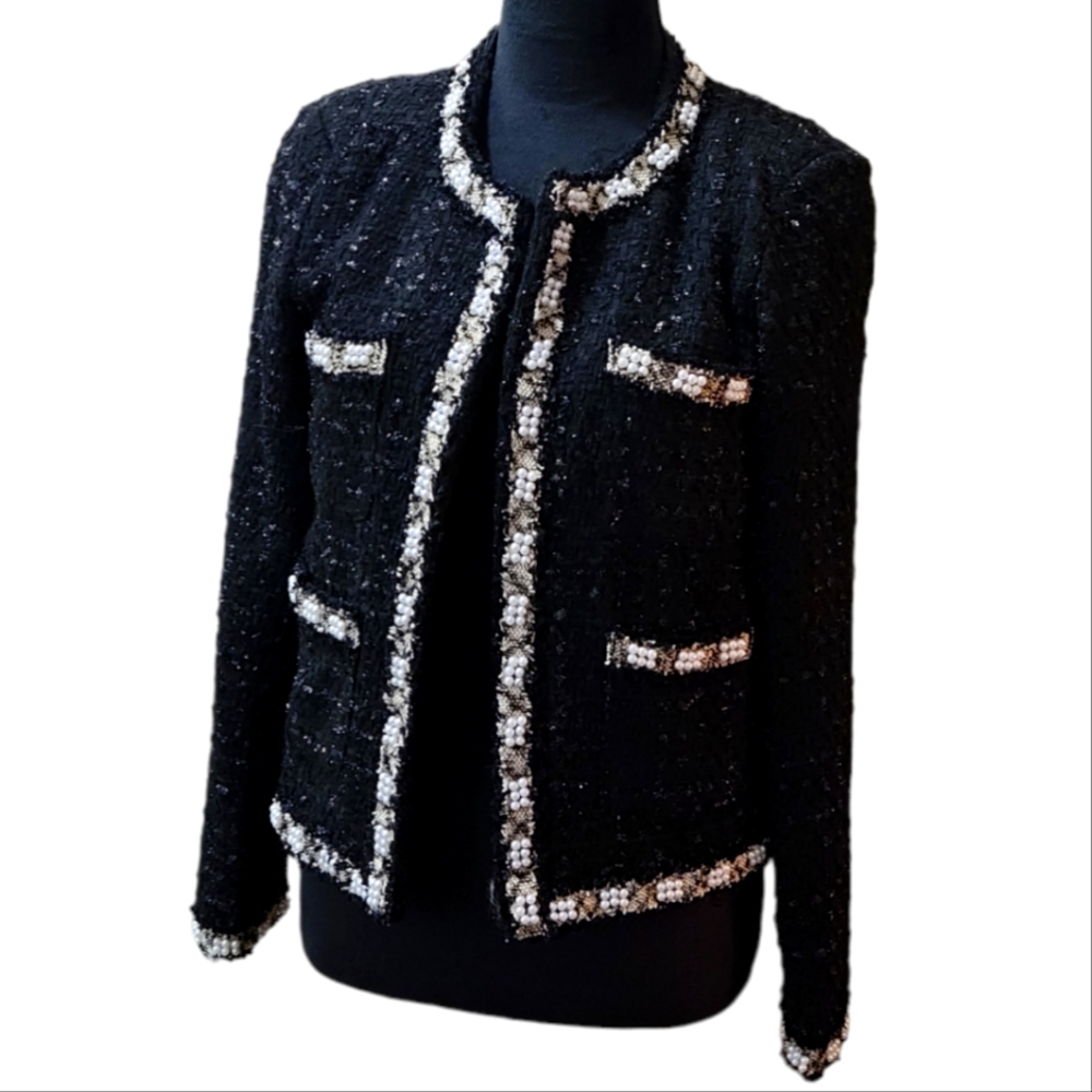 Shein embellished boucle jacket M